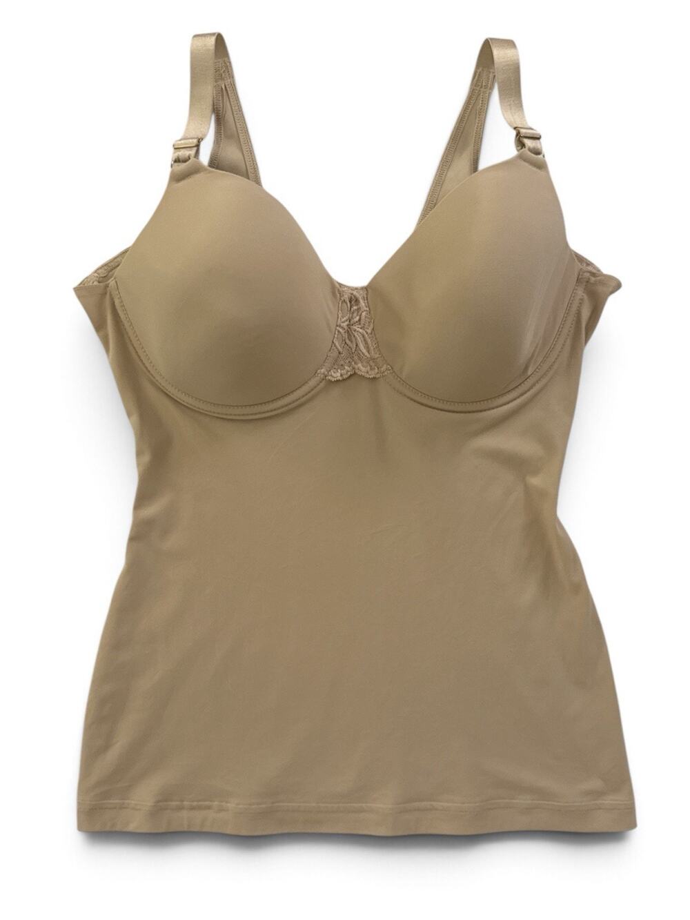 ShapEEZ Tankee Tank Top Shapewear Camisole XL C Cup Beige Underwire Bra